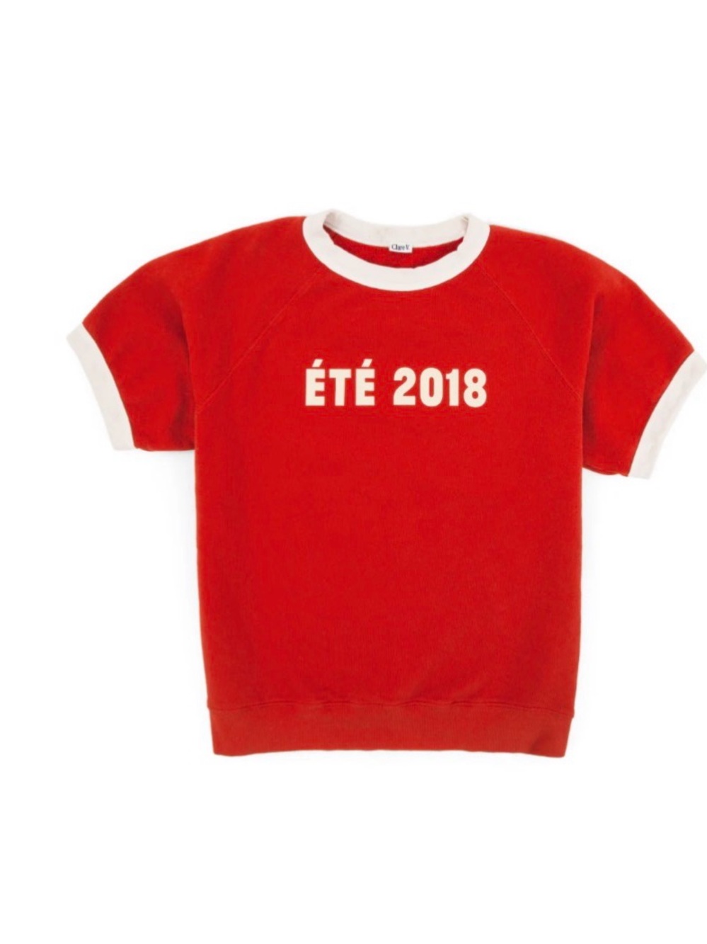 Clare V x Rockets of Awesome - Short Sleeve Sweatshirt - M / Red Original $115